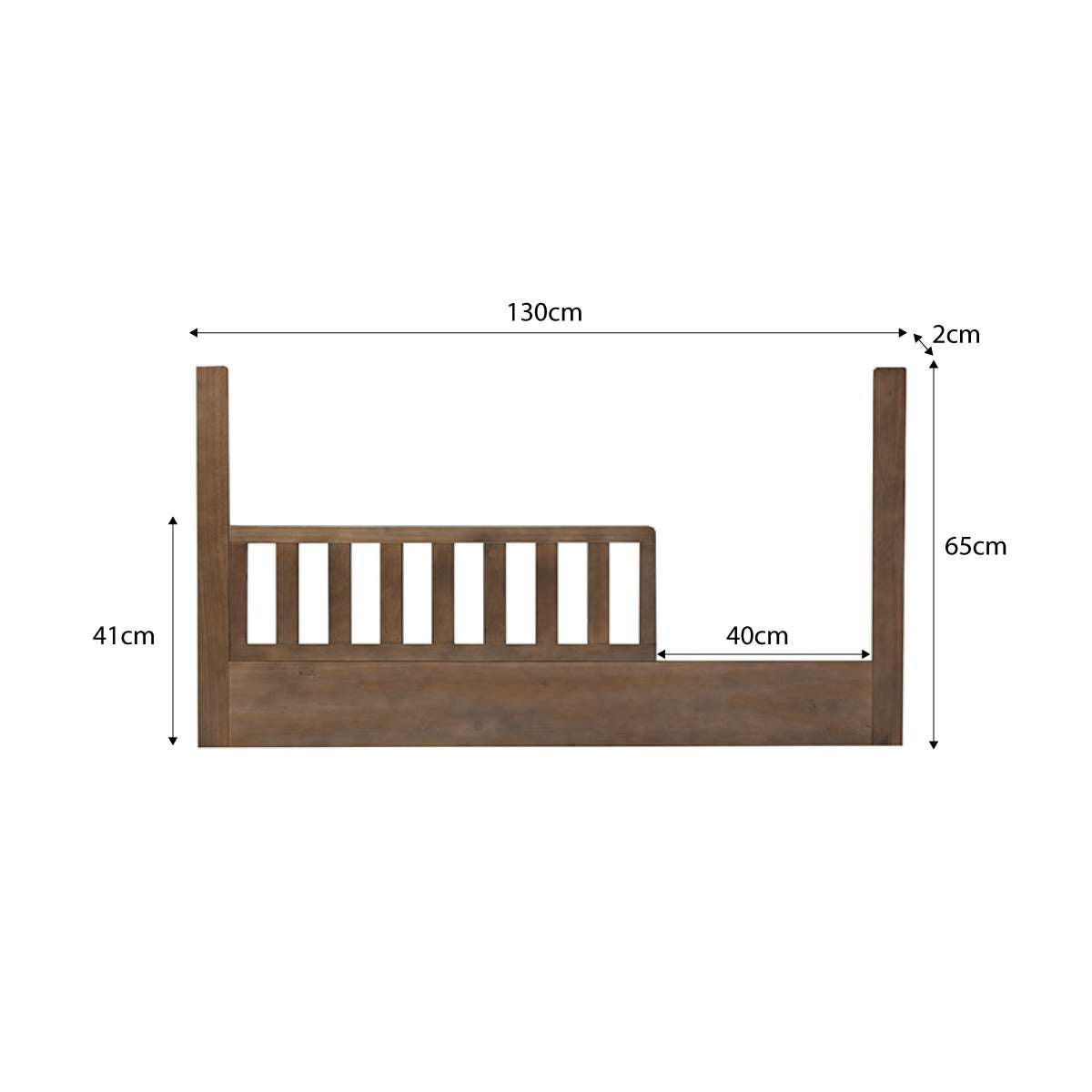 Blake Cot Toddler Bed Half Frame - Almond