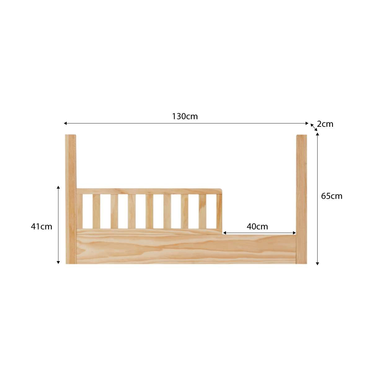 Blake Cot Toddler Bed Half Frame - Natural