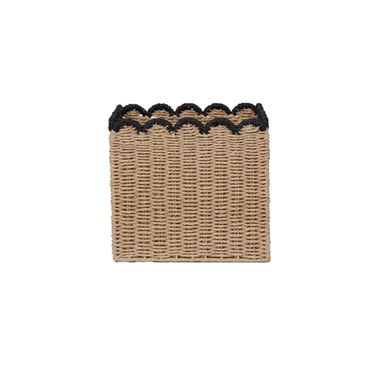 Scalloped Black Tip Cube Basket