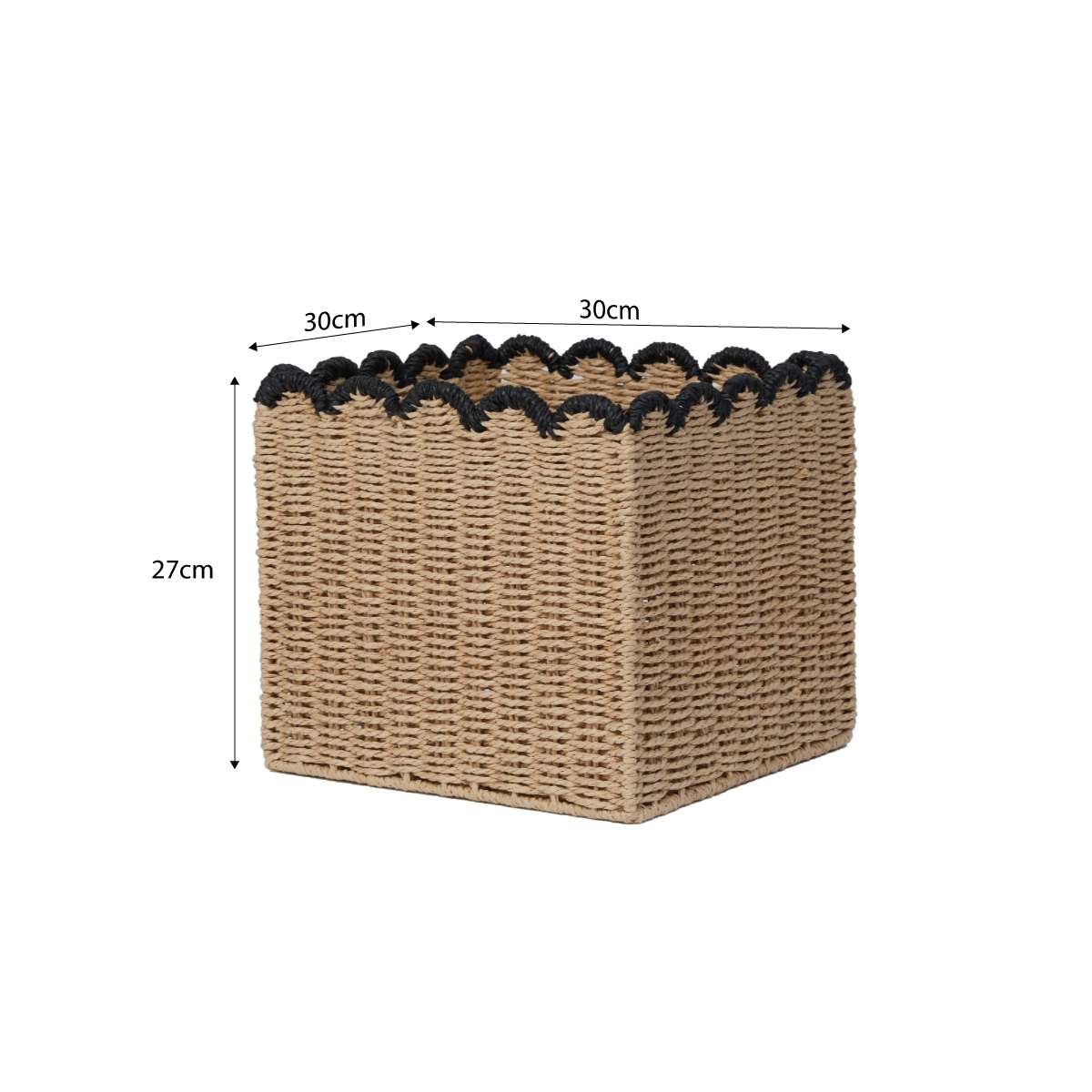 Scalloped Black Tip Cube Basket