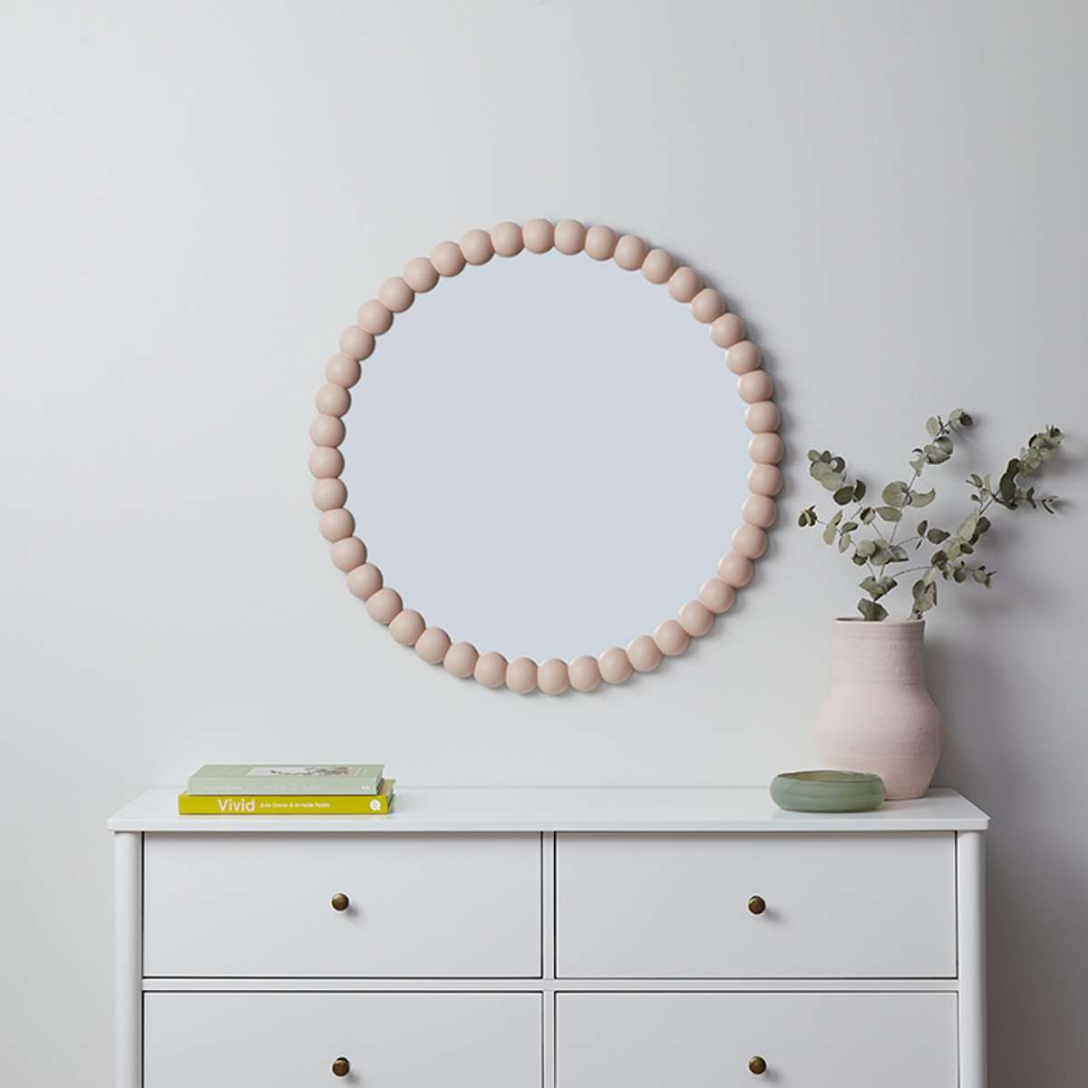 Bobbin Mirror - Round - Pink