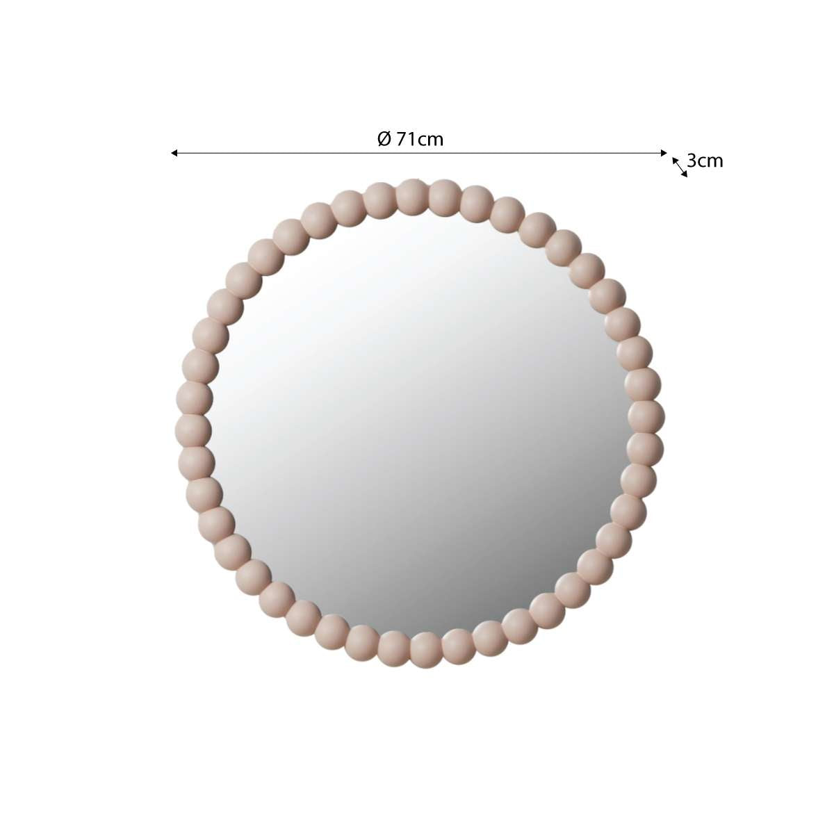 Bobbin Mirror - Round - Pink