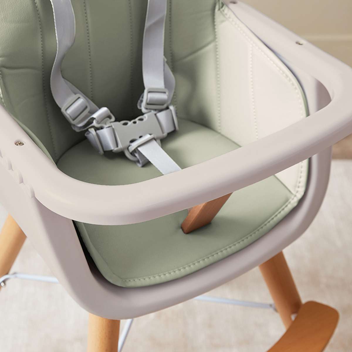 Jenson Natural Highchair - Sage Green