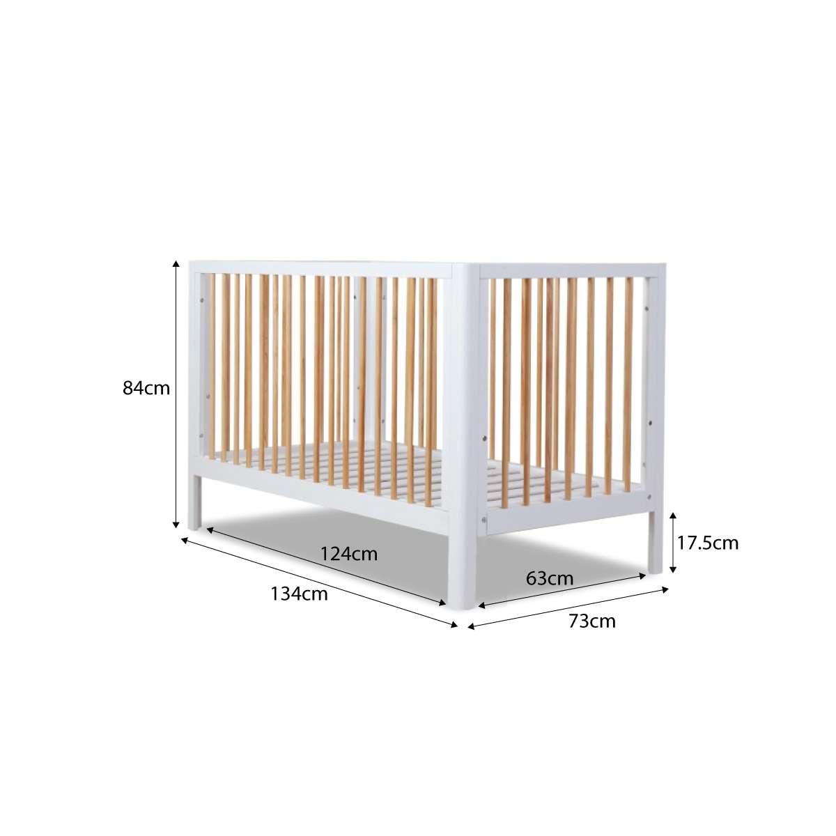 Fraser Coastal Cot - White/Natural