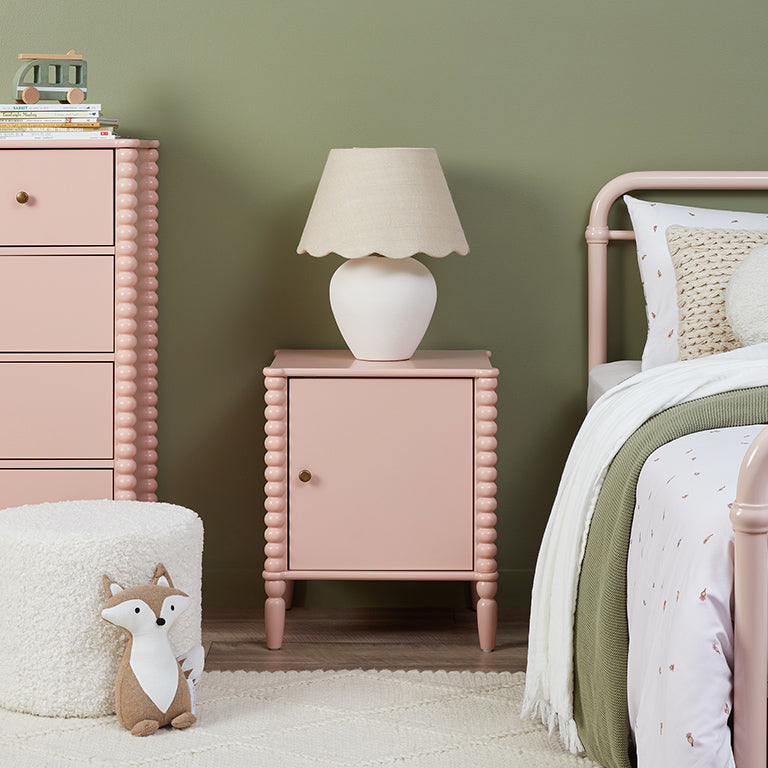 Betti Bobbin Bedside Table - Pink