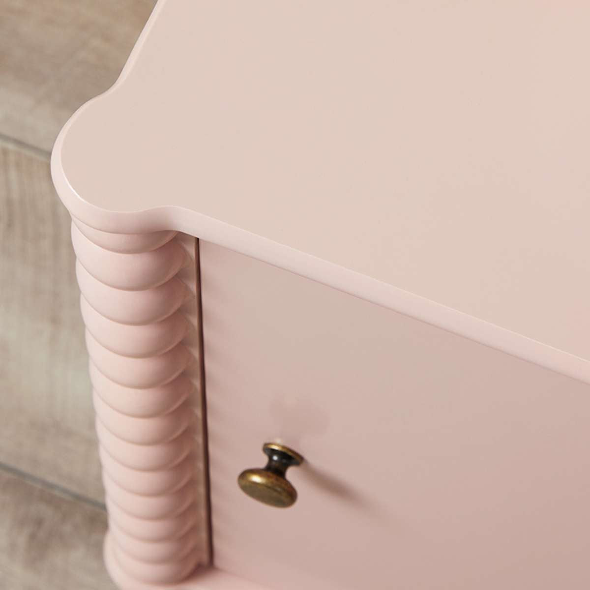 Betti Bobbin Bedside Table - Pink