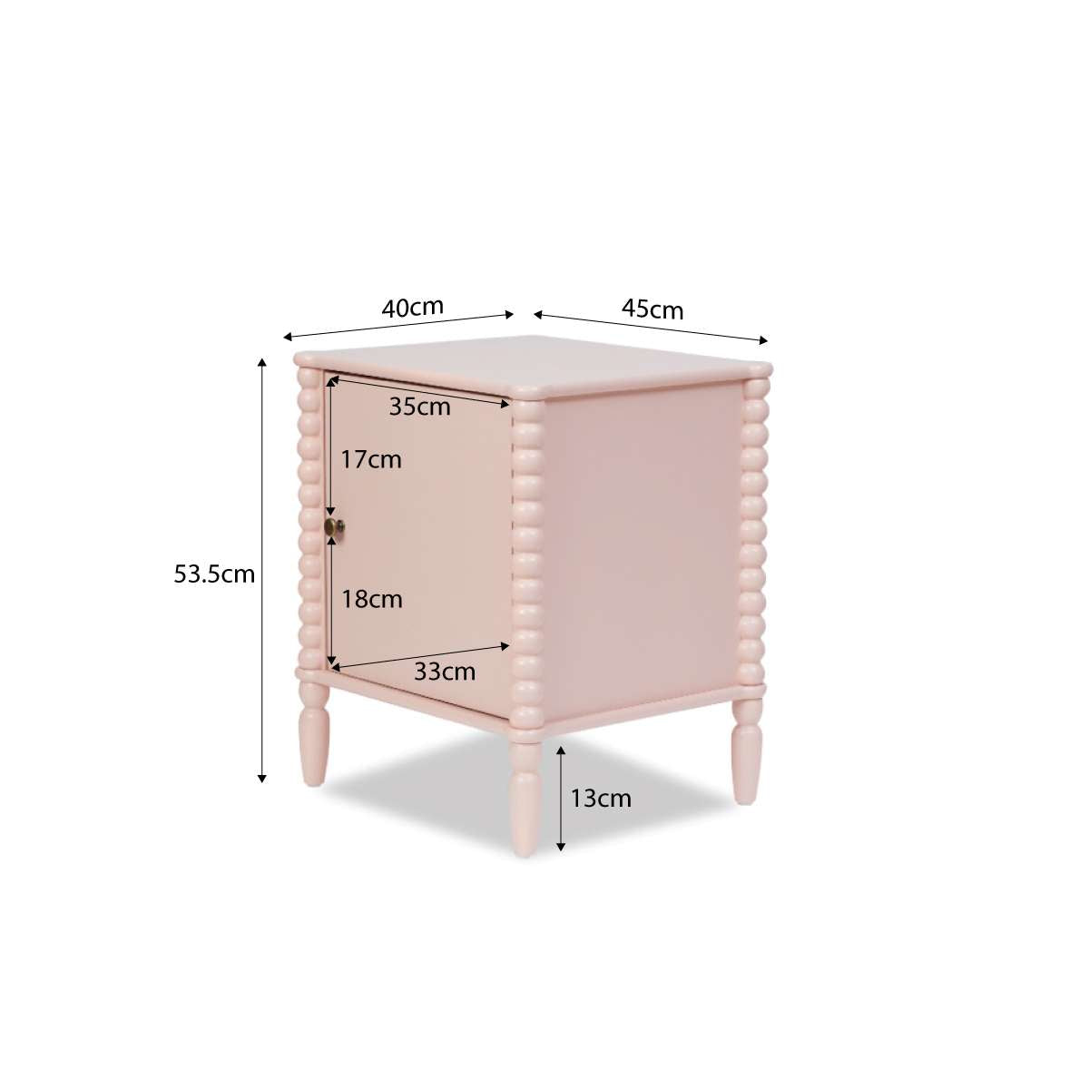 Betti Bobbin Bedside Table - Pink