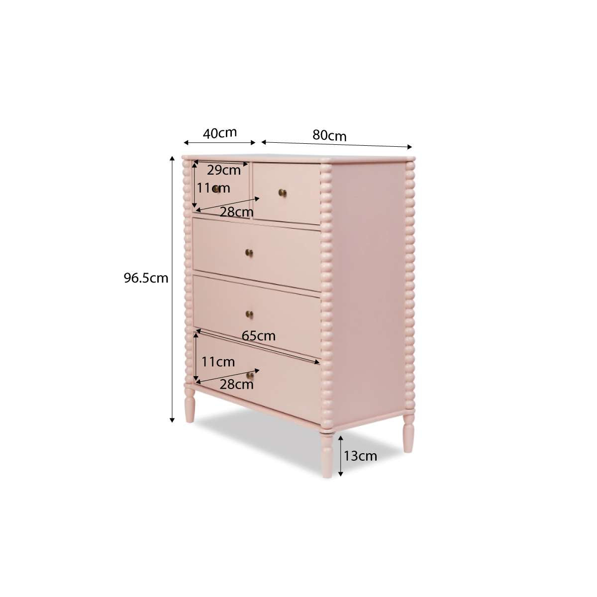 Betti Bobbin Tallboy - Pink