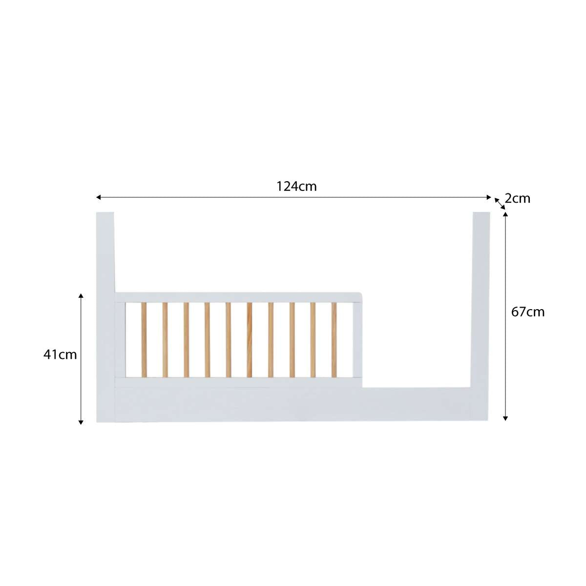 Fraser White/Natural Coastal  3-in-1 Conversion Cot Bundle