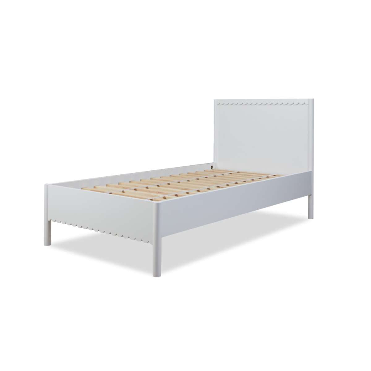 Maisie Scalloped Bed - Single - White