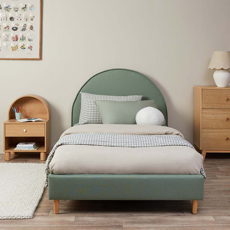 Imogen King Single Bed - Sage Green