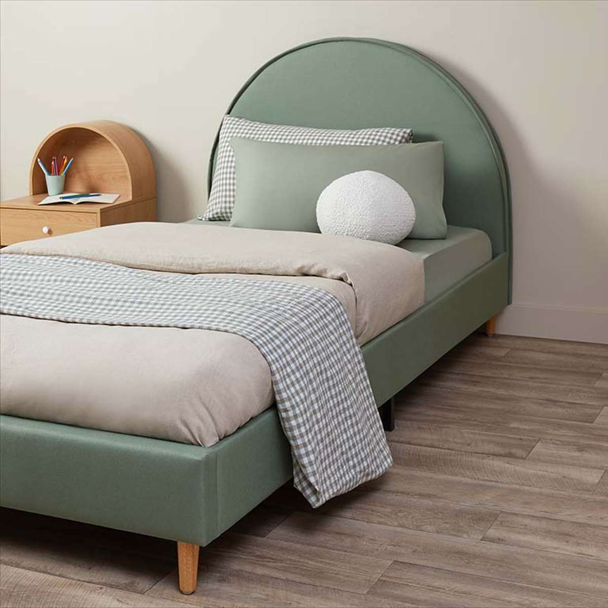 Imogen King Single Bed - Sage Green