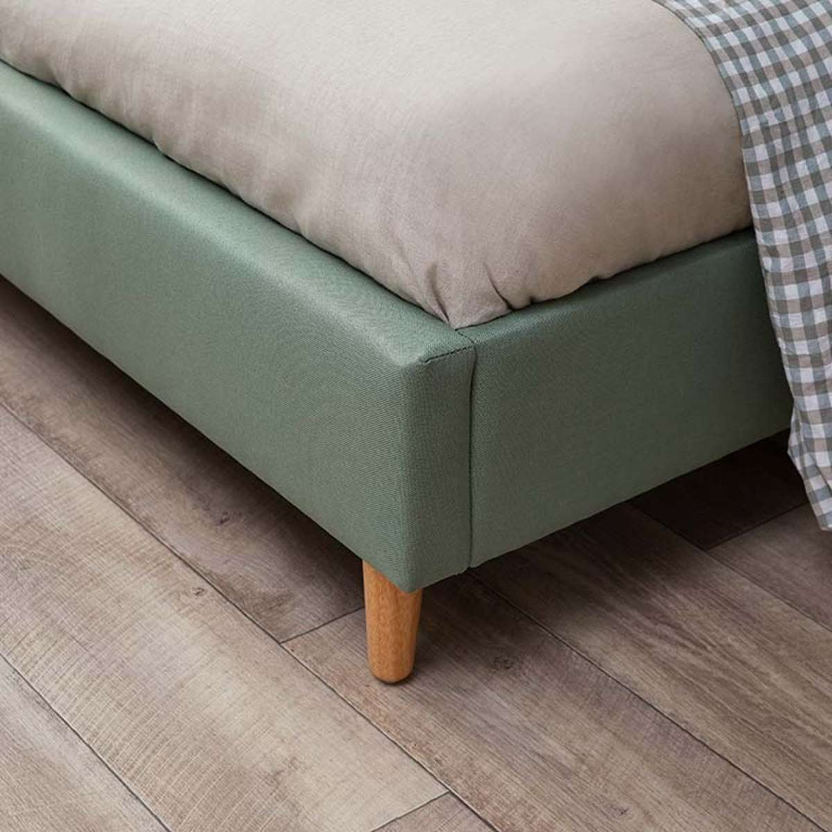 Imogen King Single Bed - Sage Green