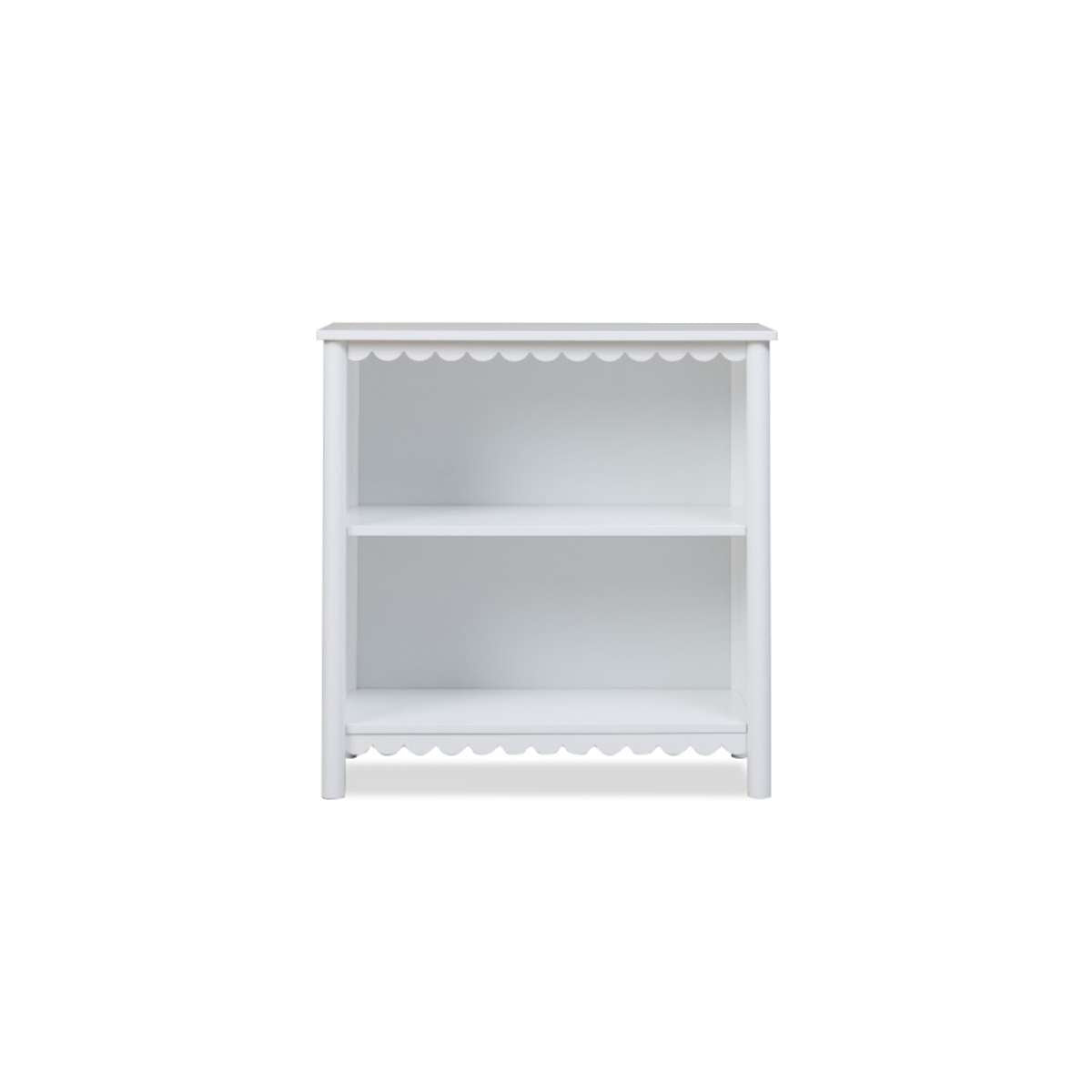 Mini Maisie Scalloped Low Bookcase - White