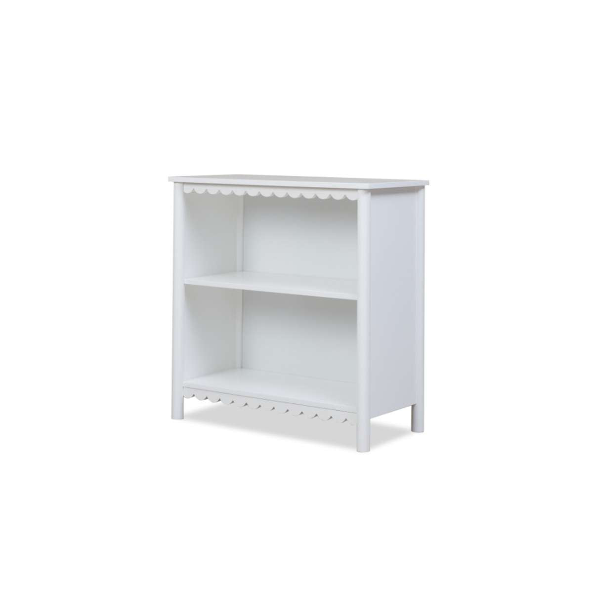 Mini Maisie Scalloped Low Bookcase - White