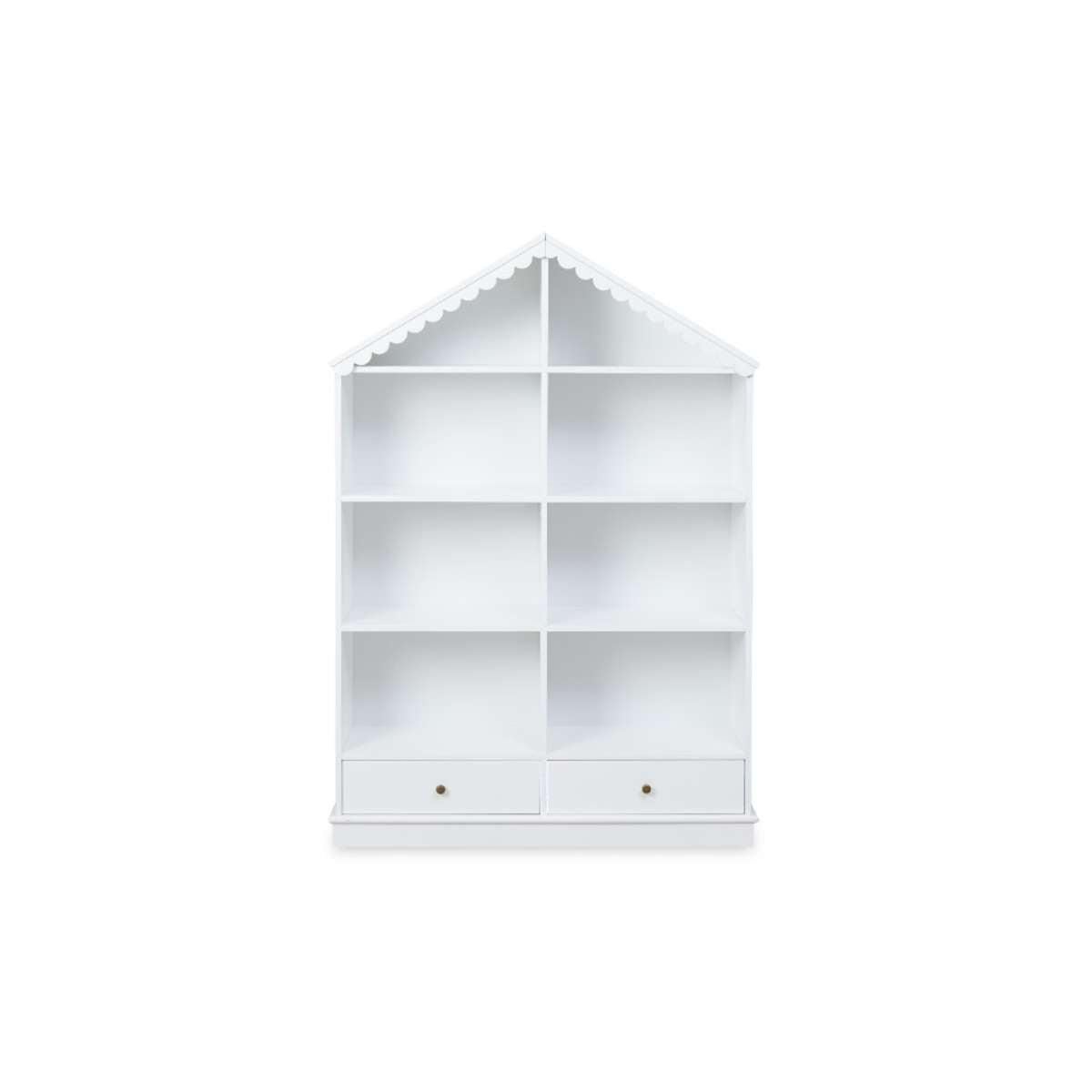 Maisie Scalloped House Bookcase - White