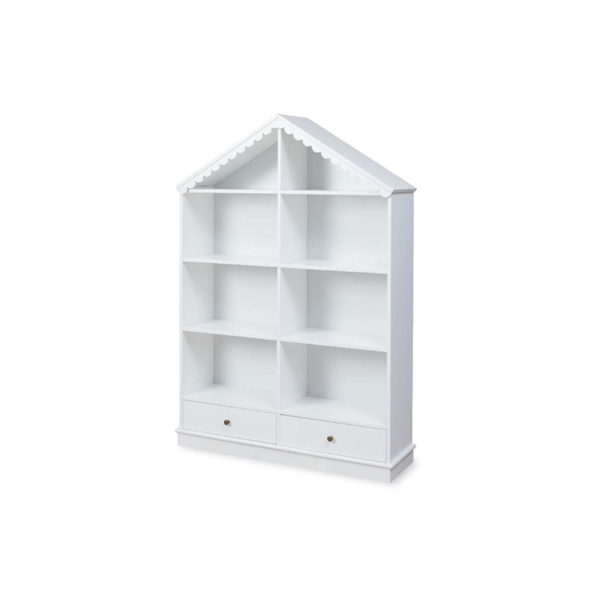 Maisie Scalloped House Bookcase - White