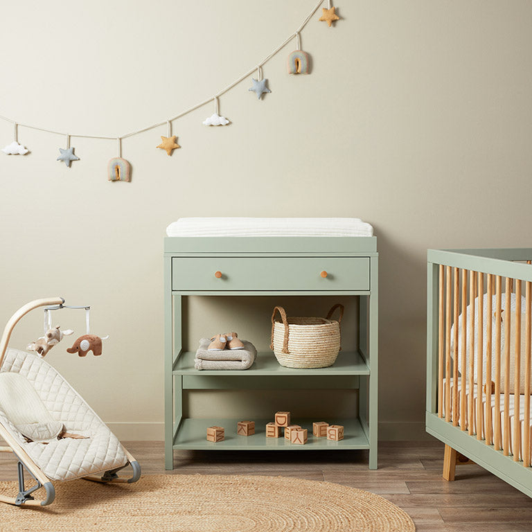 Mocka Change Table With Removable Top - Sage Green