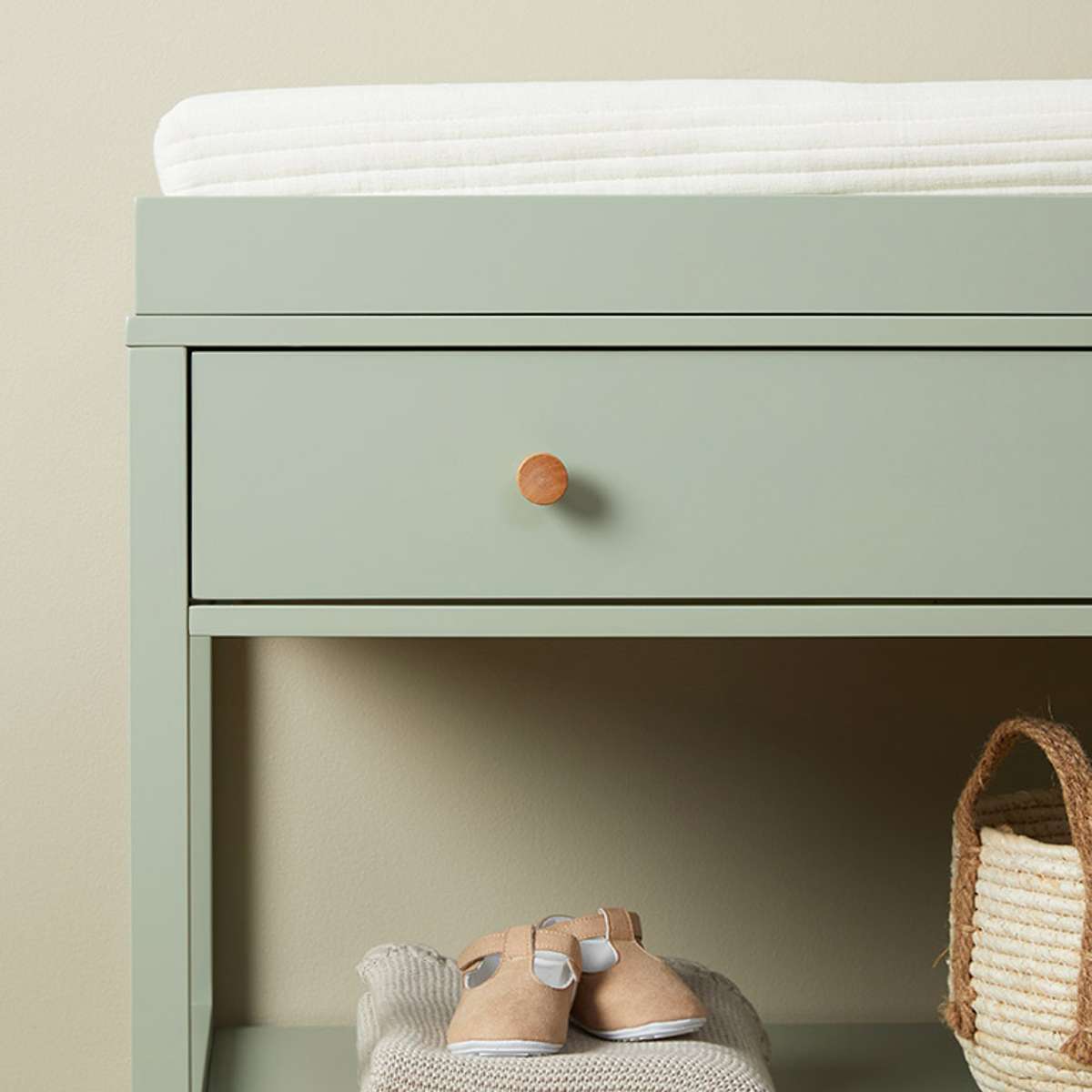 Mocka Change Table With Removable Top - Sage Green