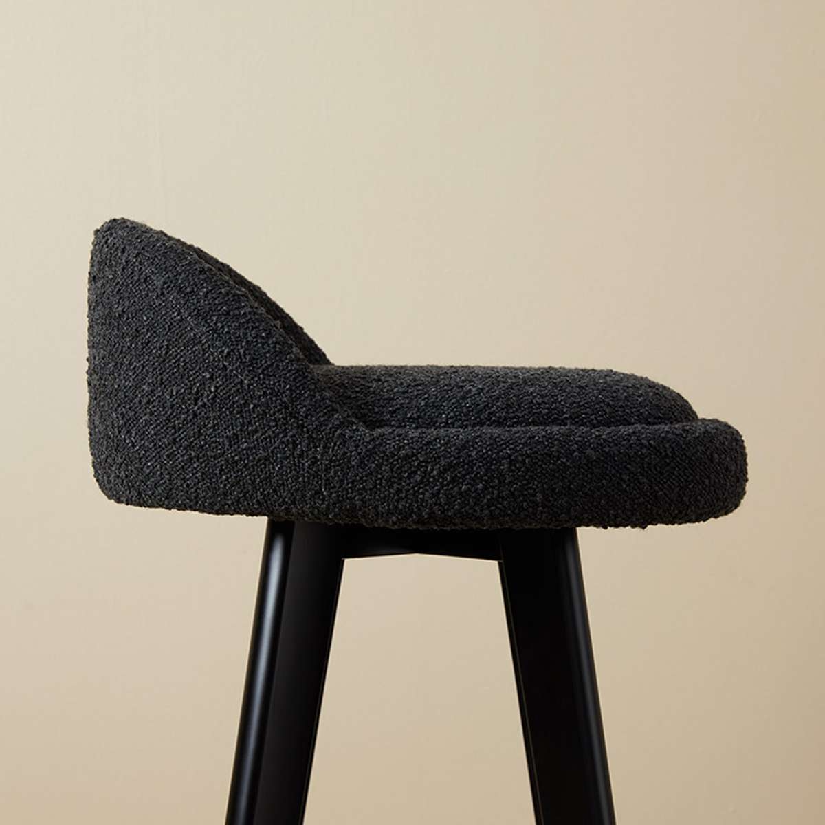 Jamie Bar Stool - Set Of 2 - Black Boucle