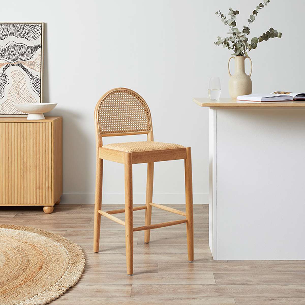 Mateo Bar Stool - Natural Set of Four Bundle