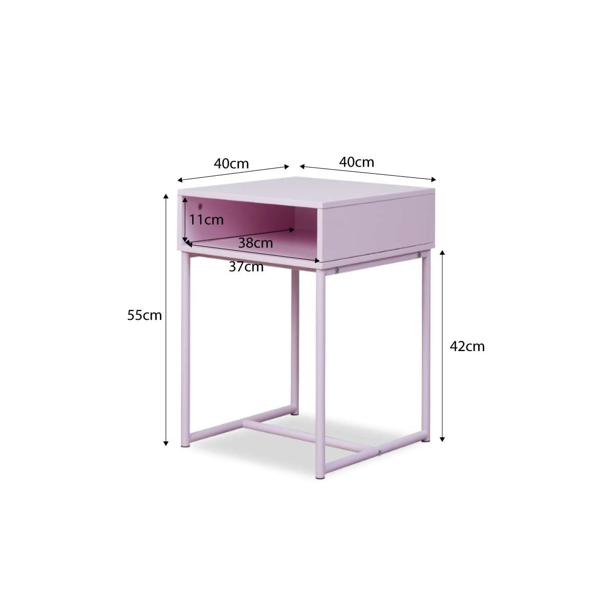 Jude Bedside Table - Lilac