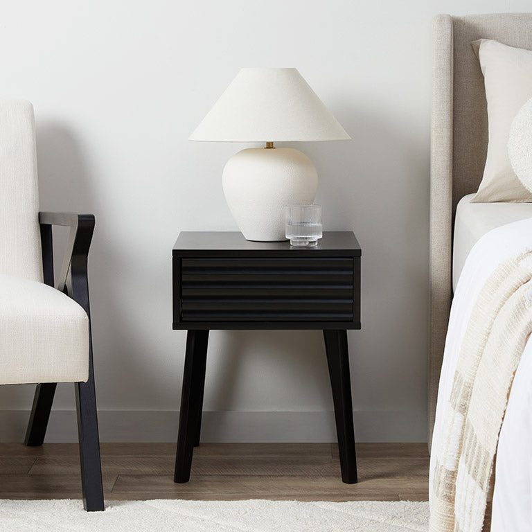 Rhys Bedside Table - Black