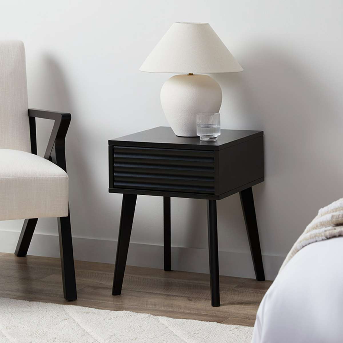 Rhys Bedside Table - Black