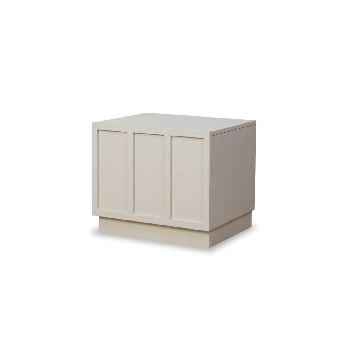 Emery Panel Bedside Table - Beige