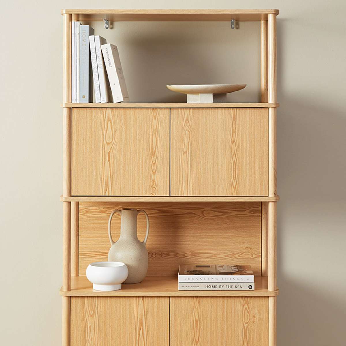 Eden Tall Shelf With Storage - Natural