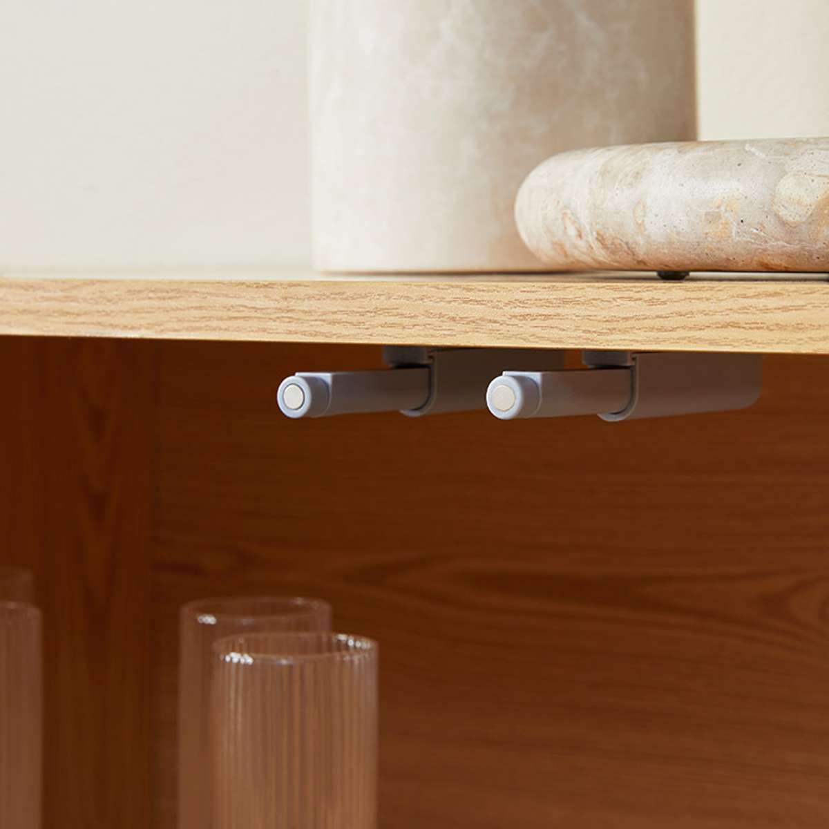 Eden Low Shelf With Storage - Natural