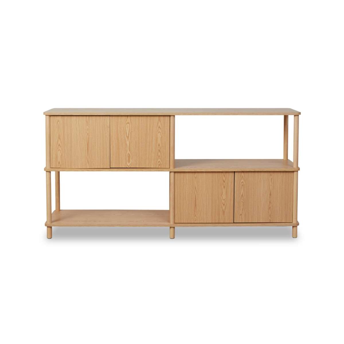 Eden Low Shelf With Storage - Natural