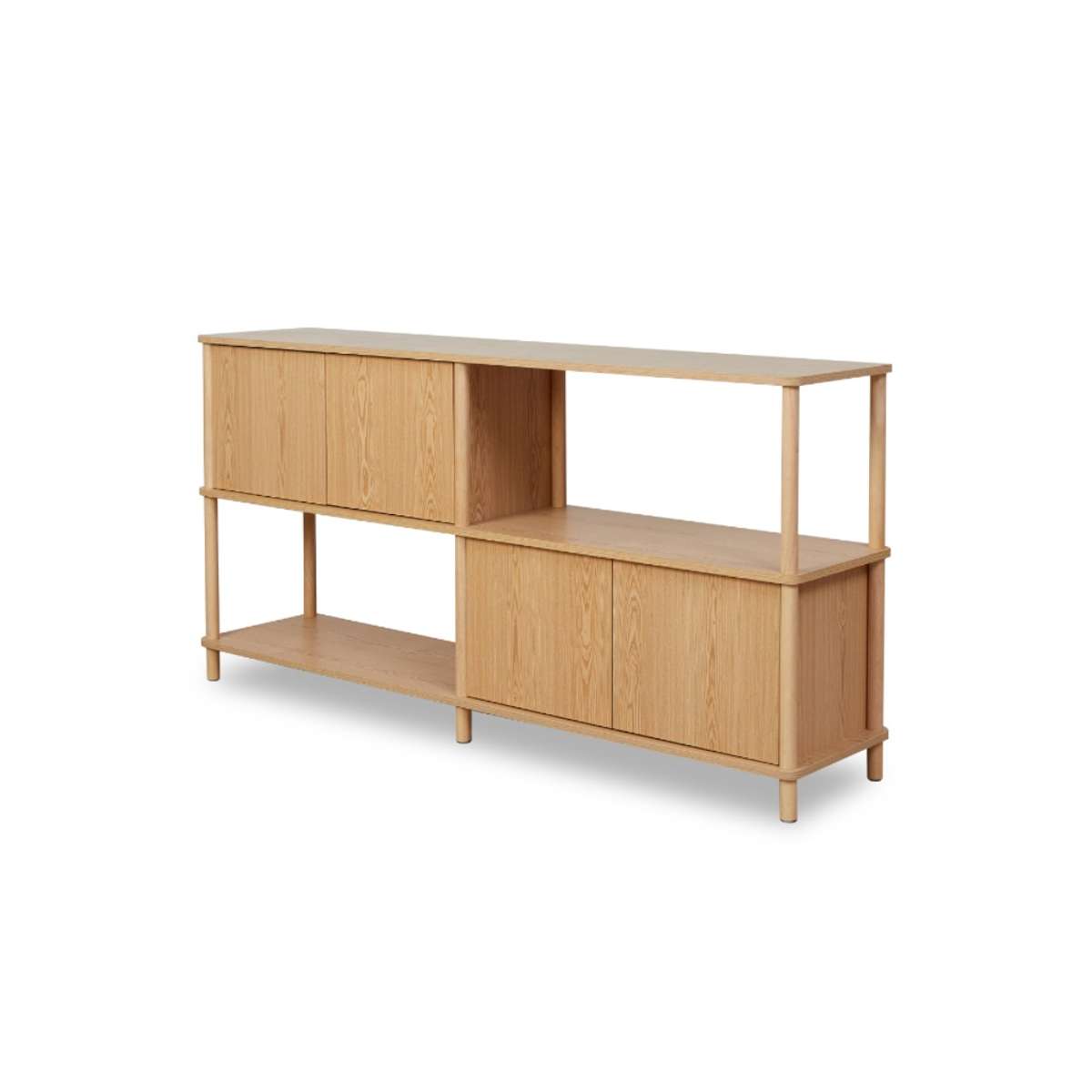 Eden Low Shelf With Storage - Natural