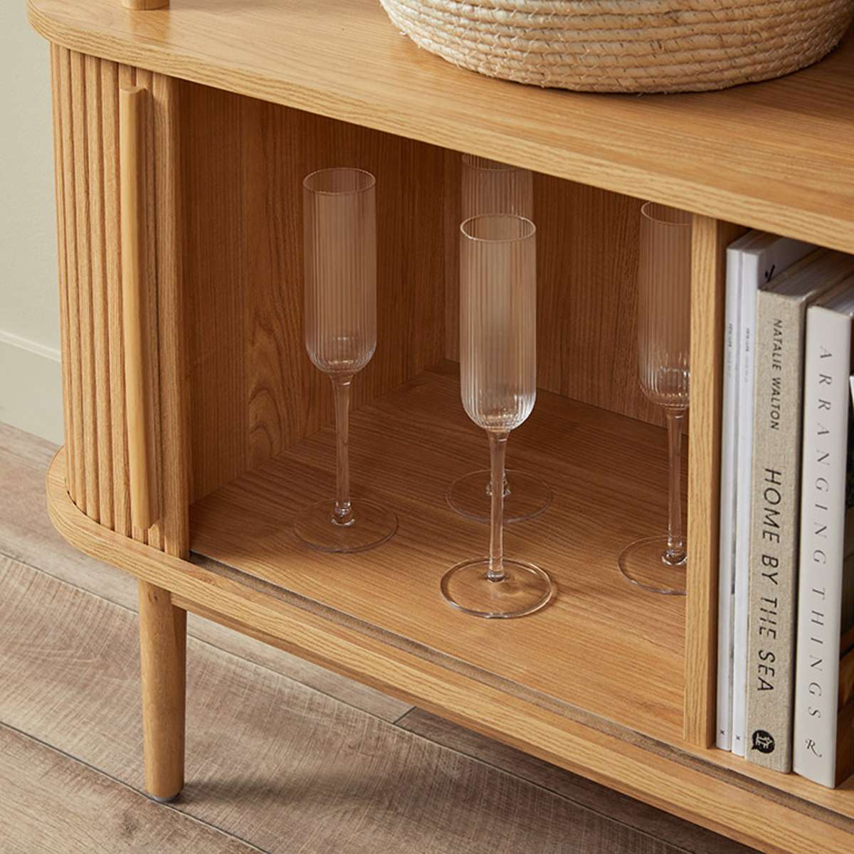 Maeve Shelf With Storage - Natural