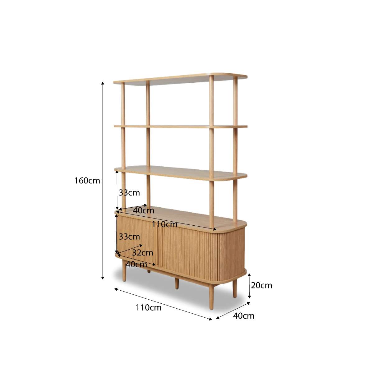 Maeve Shelf With Storage - Natural