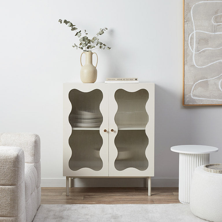 Remi Wavey Cabinet - Beige