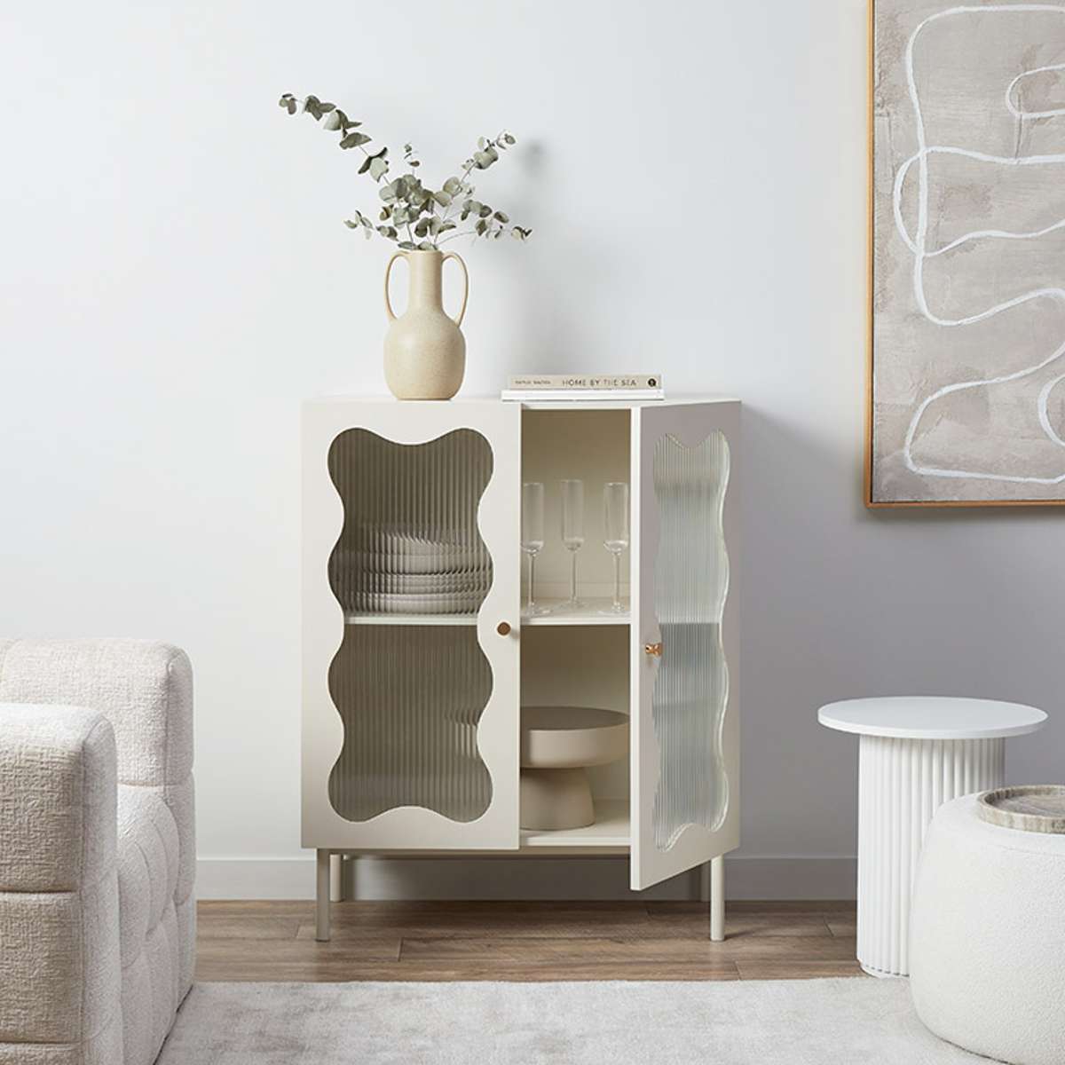 Remi Wavey Cabinet - Beige