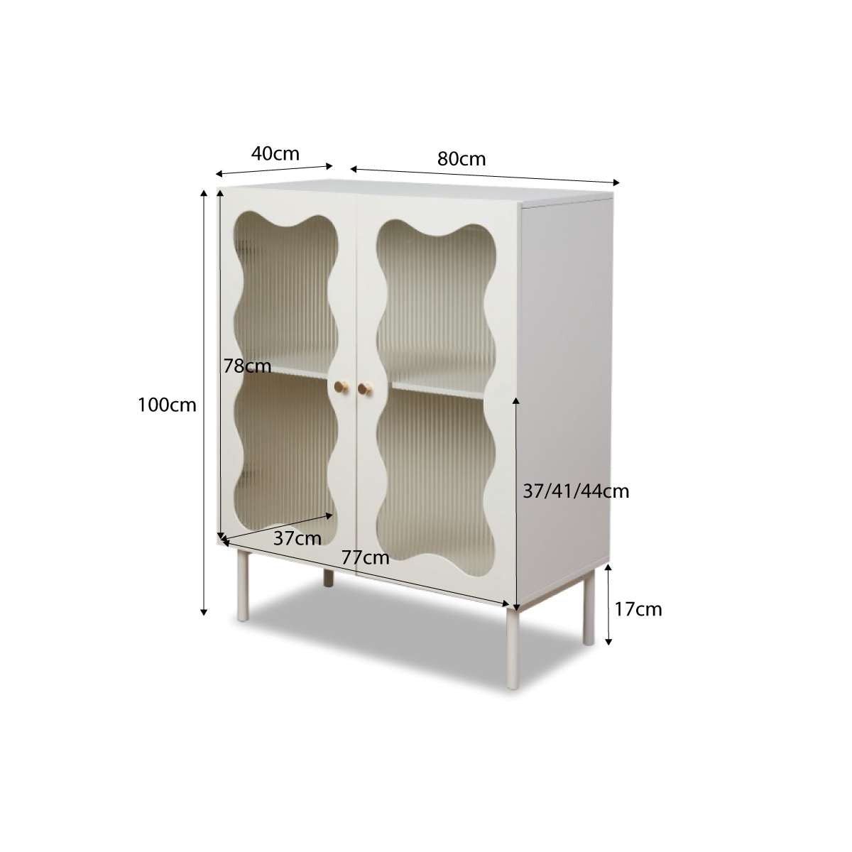 Remi Wavey Cabinet - Beige