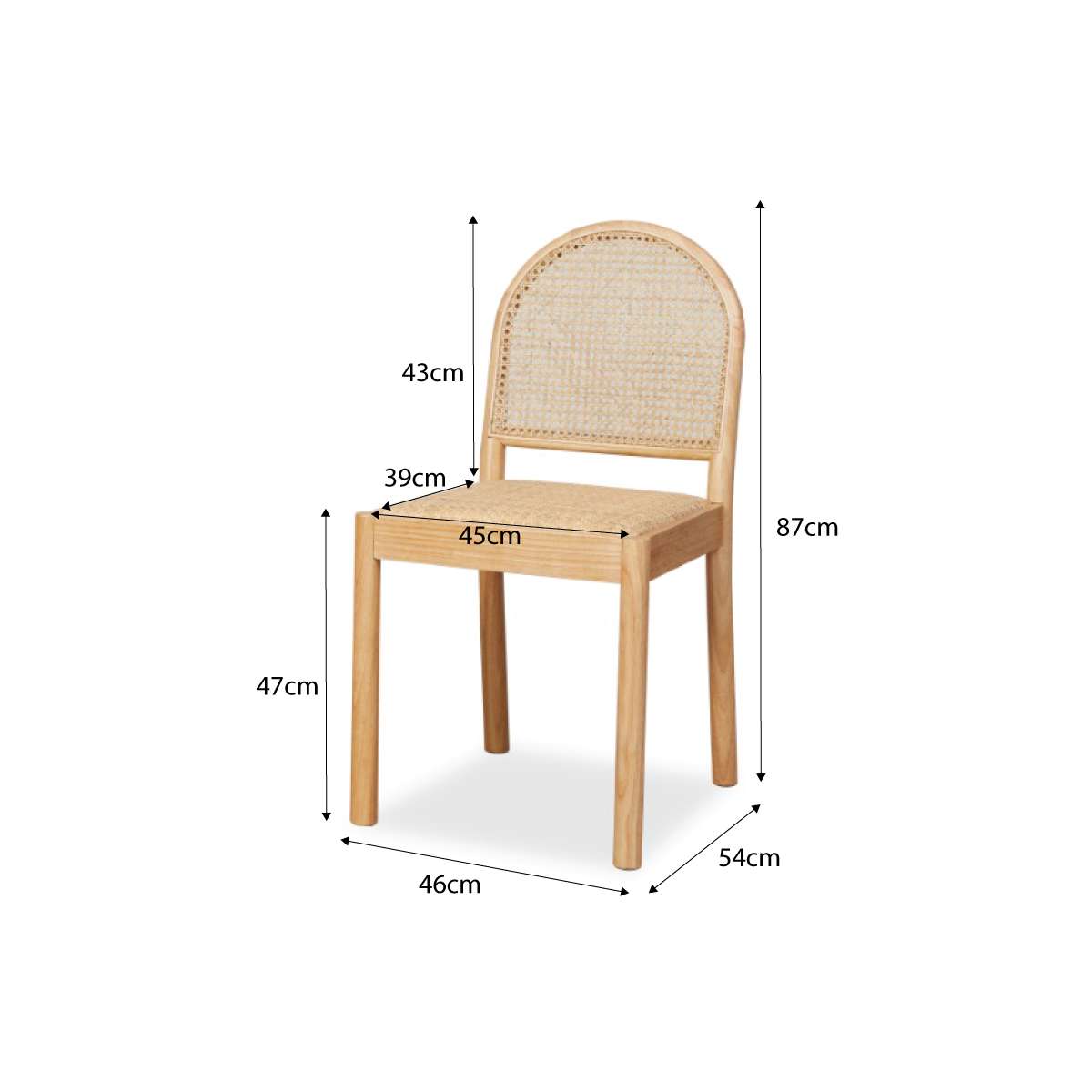 Mateo Dining Chair - Natural Set of Four Bundle