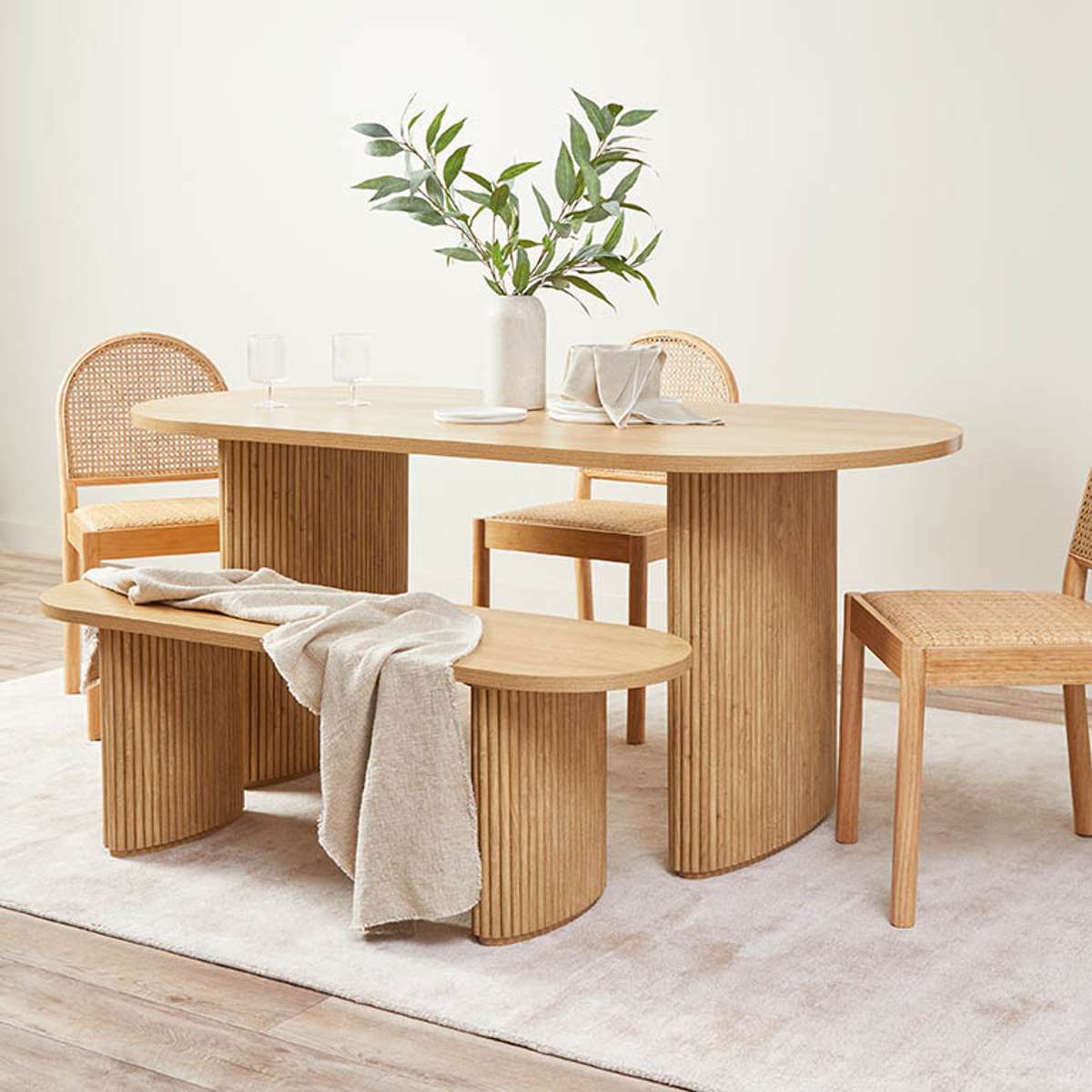 Amara Table Bench and Mateo Six Piece Dining Set