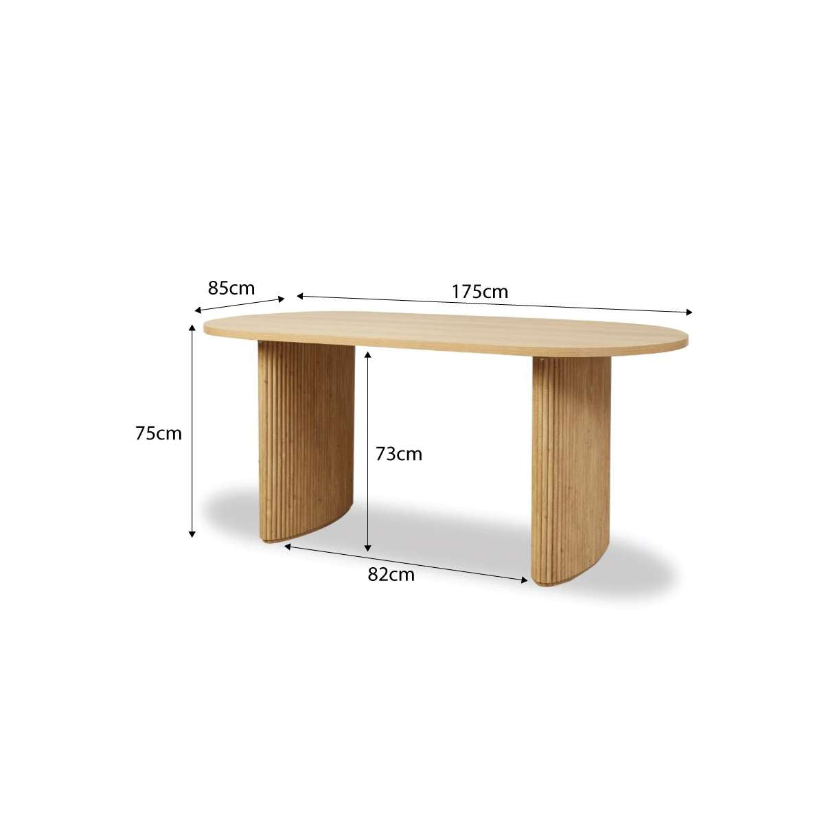 Amara Six Seater Dining Table - Natural