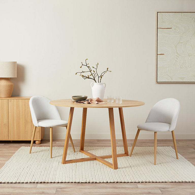 Kyoto Round Four Seater Dining Table - Natural