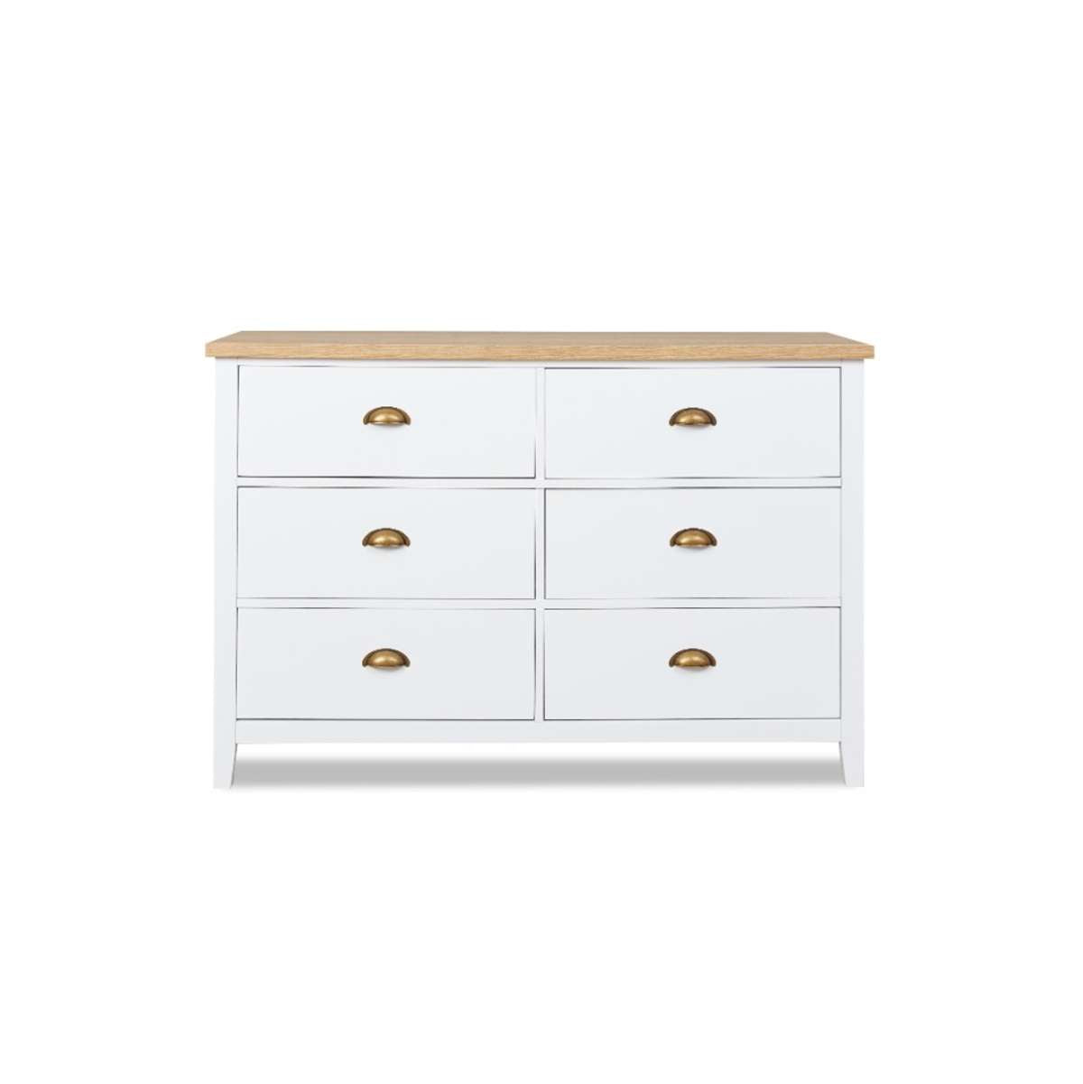 Hastings Six Drawer - White/Natural