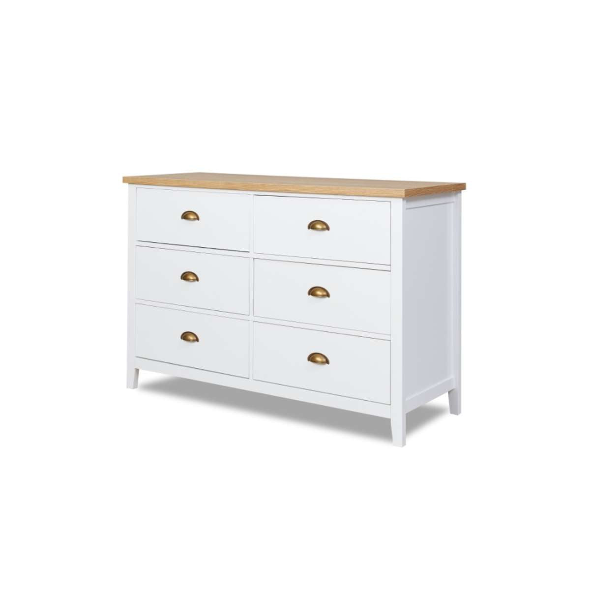 Hastings Six Drawer - White/Natural