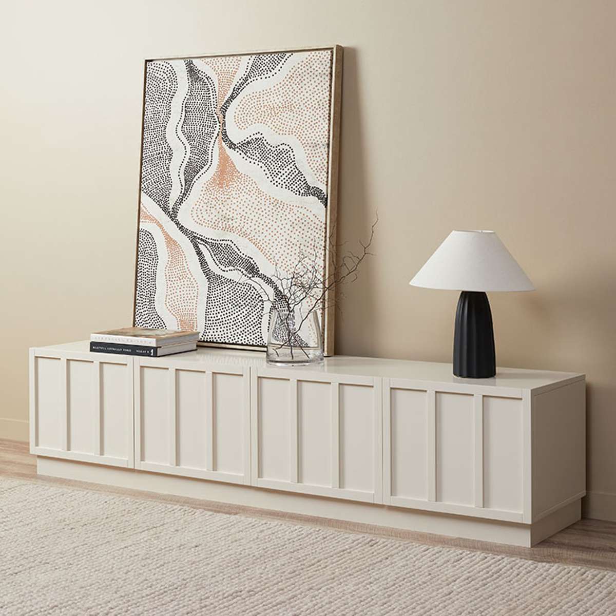 Emery Panel Entertainment Unit - Beige