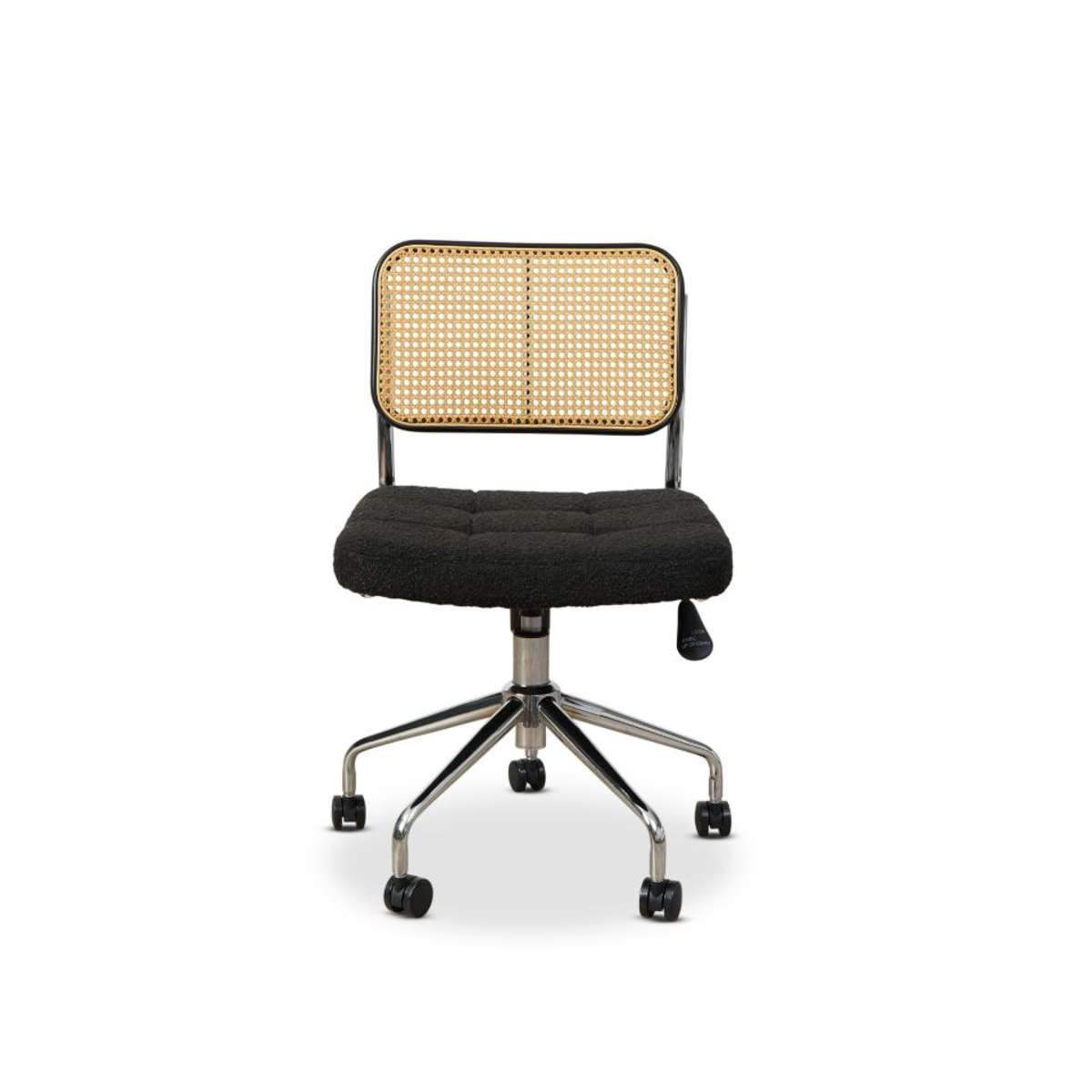 Asher Rattan Office Chair - Black/Natural