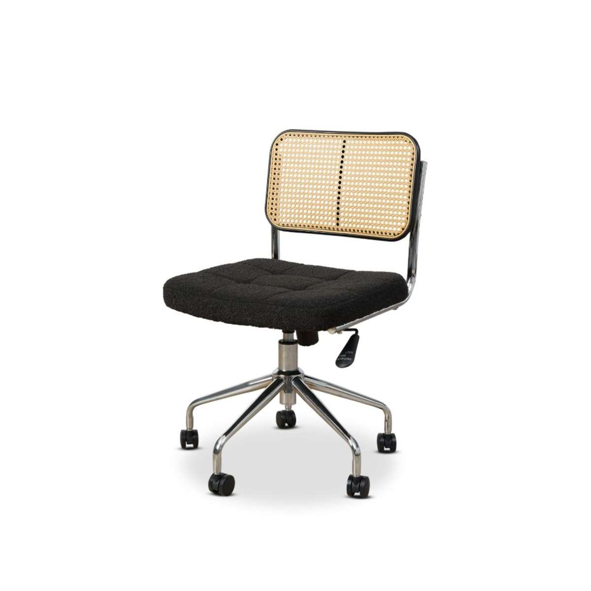 Asher Rattan Office Chair - Black/Natural