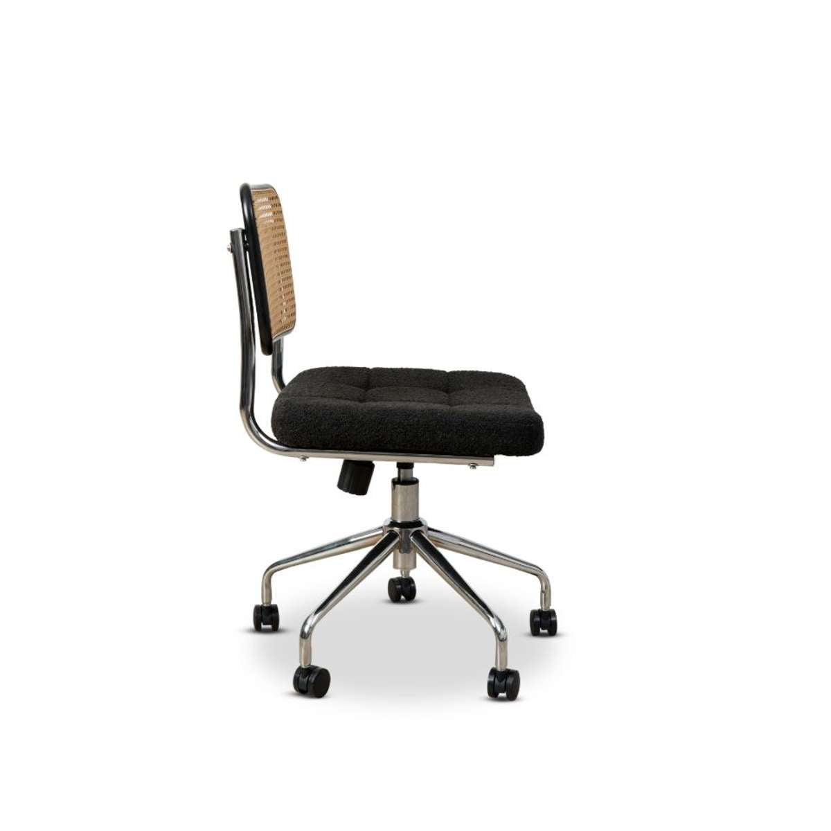 Asher Rattan Office Chair - Black/Natural