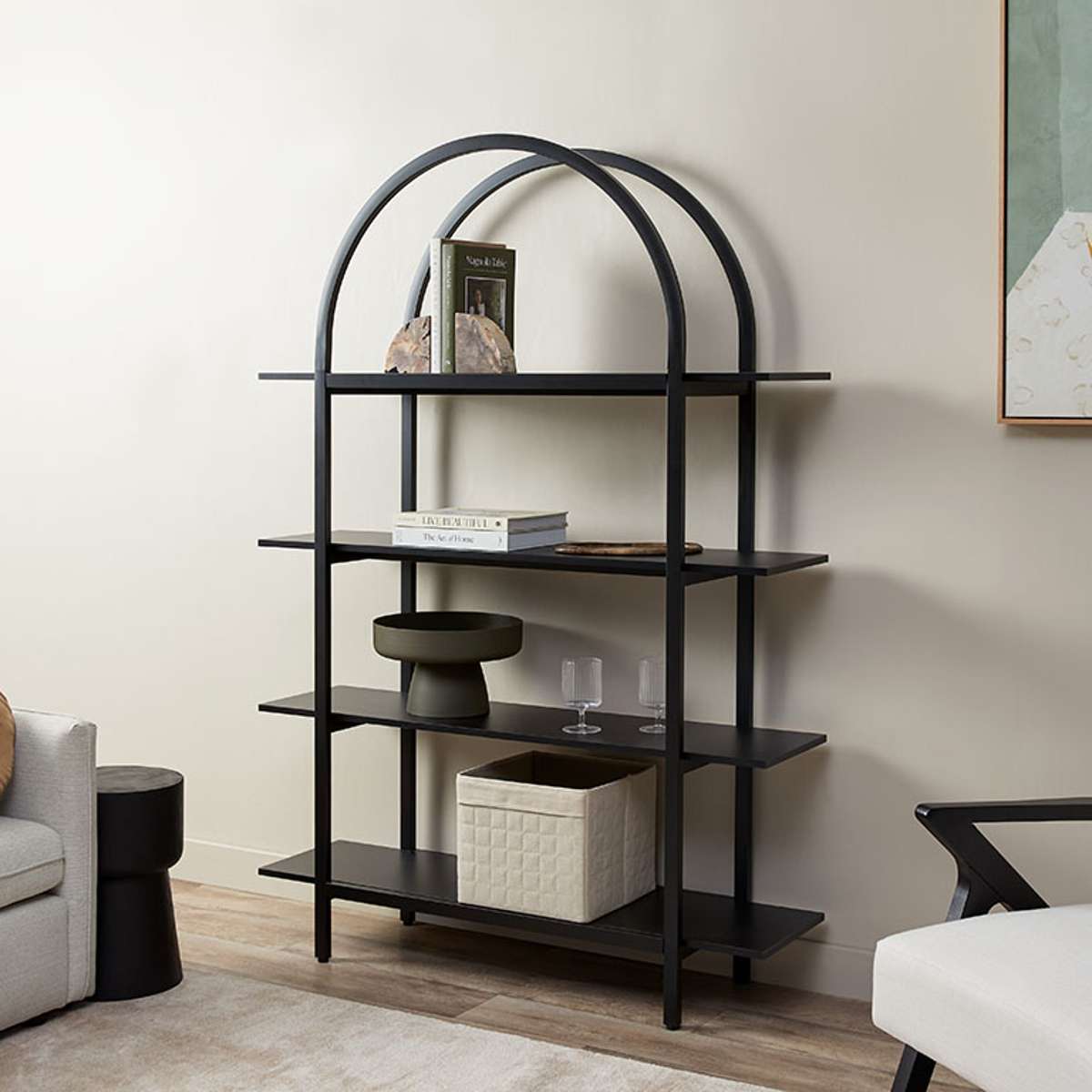 Alfie Arched Shelves - Black