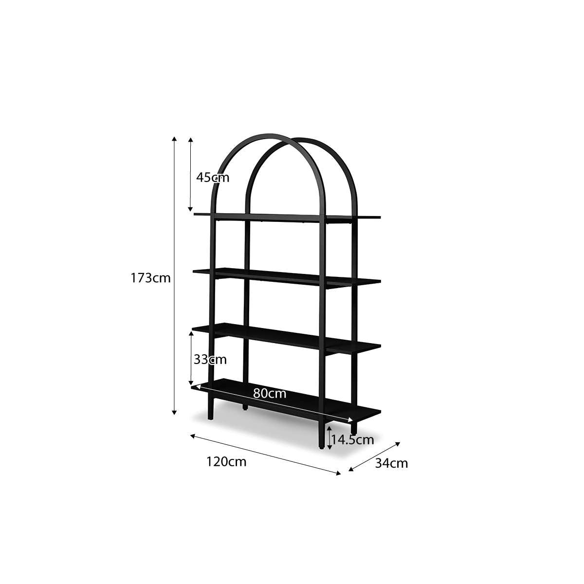 Alfie Arched Shelves - Black